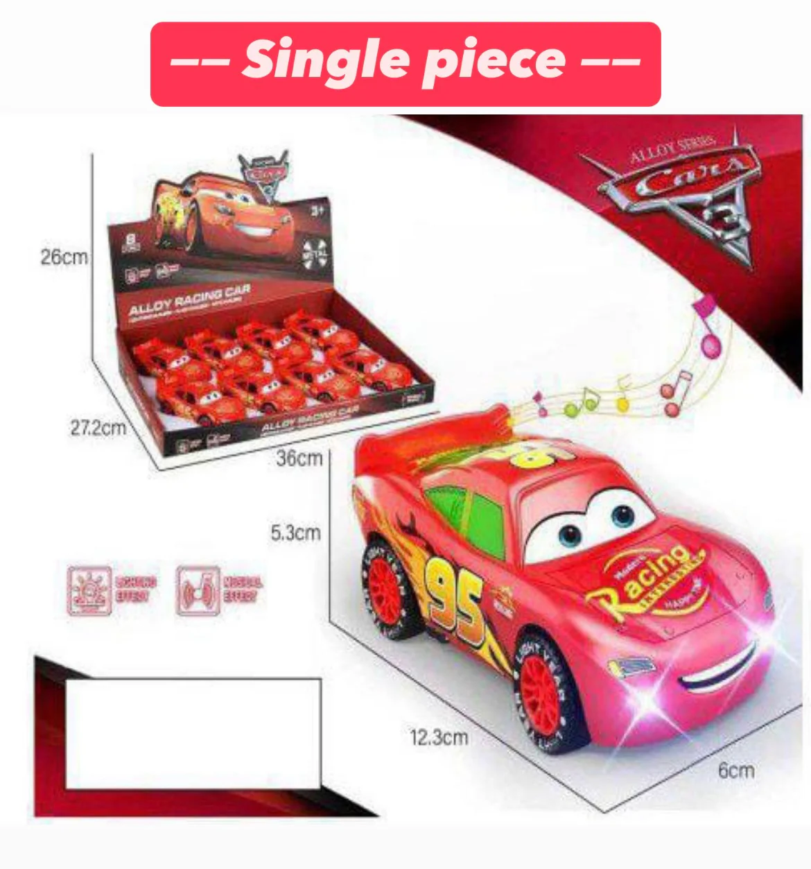 1381-1 - diecast - Lightning McQueen - medium size - Image 3