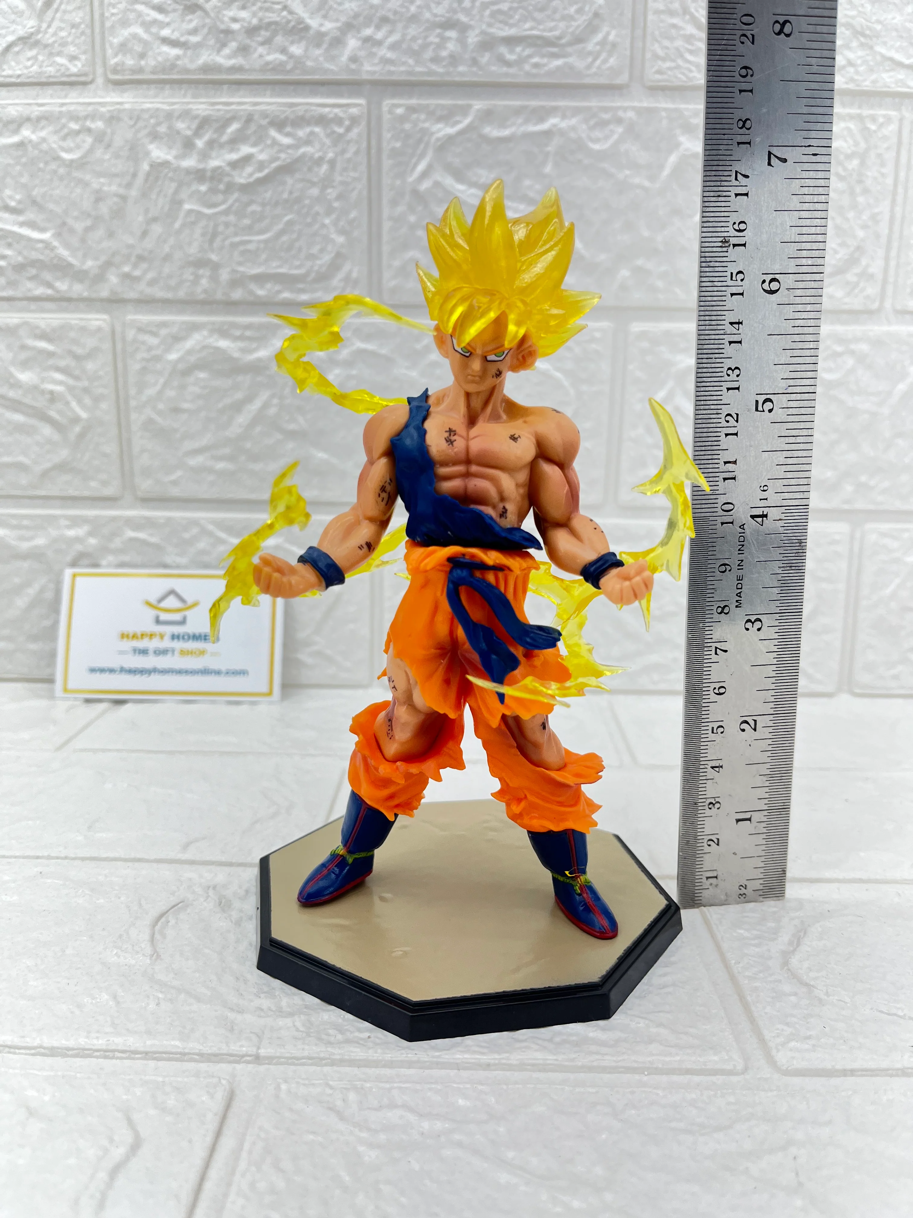 Electic Aura Half Shirt Yellow Hair Goku Dragon ball Figurine - Image 5