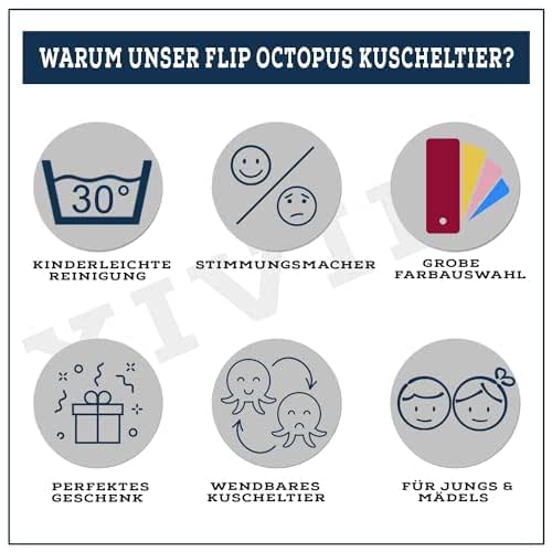 Reversible Octopus Soft Toy 12 cm - Image 3